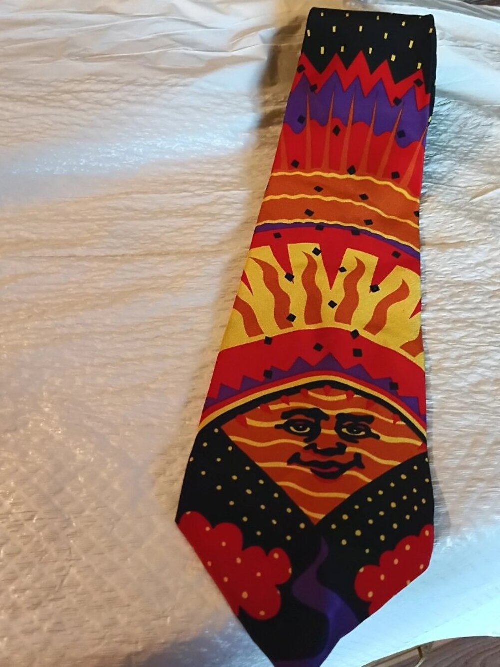 Vintage The Beatles Good Day Sunshine Silk Necktie Psychedelic Sun Apple Corps